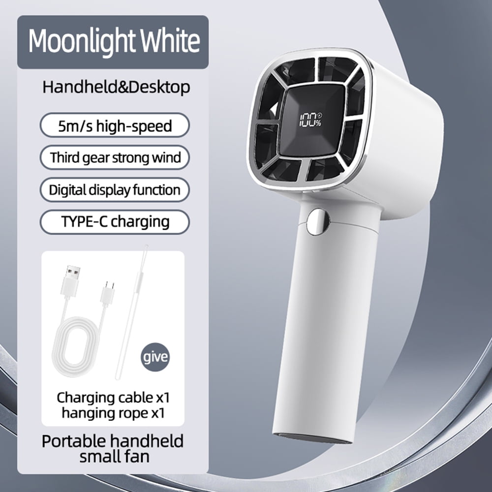 Handheld Fan, USB Rechargeable Cooling Portable Mini Fan with 3 Speed Levels Indoor Outdoor