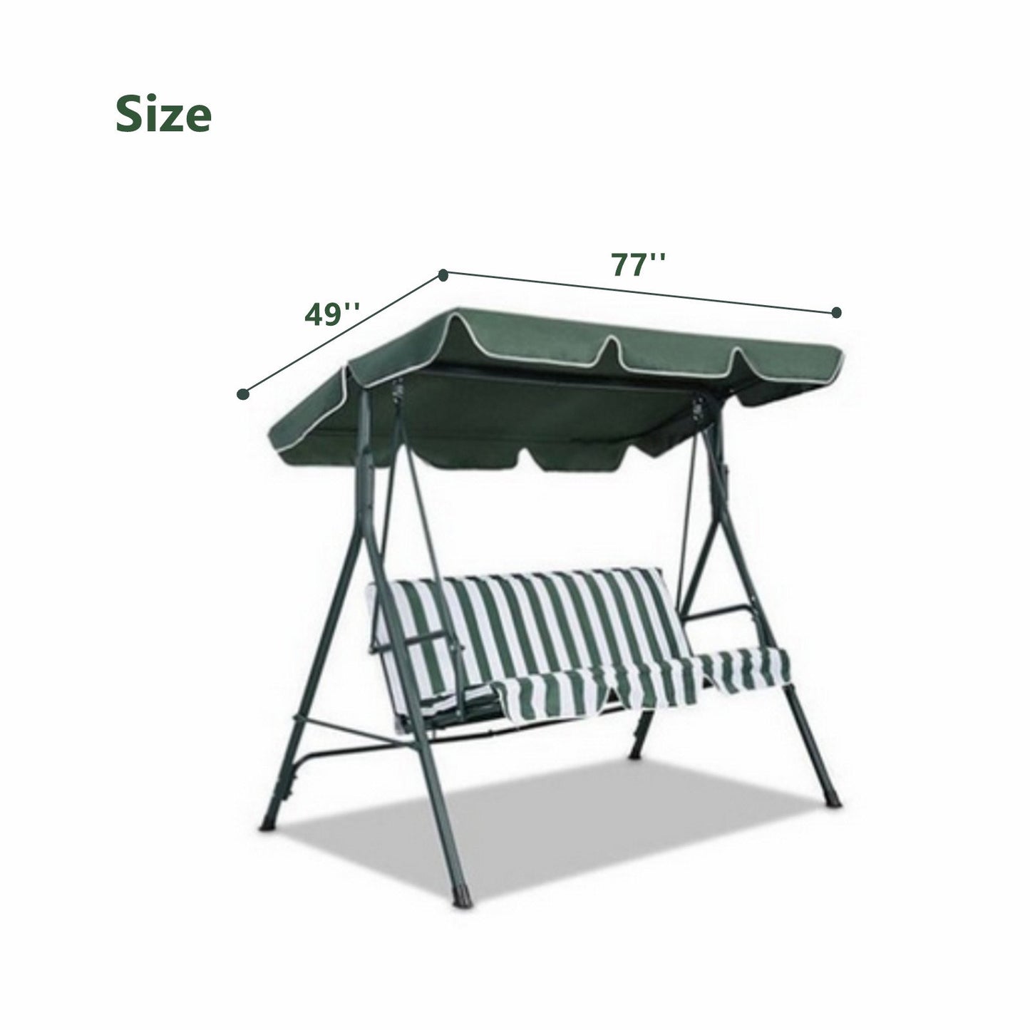 Swing Chair Canopy, Outdoor 3 Seater Porch Swing Seat Canopy Cover, Waterproof Windproof Anti-UV Garden Hammock Top Cover Garden Furniture Covers