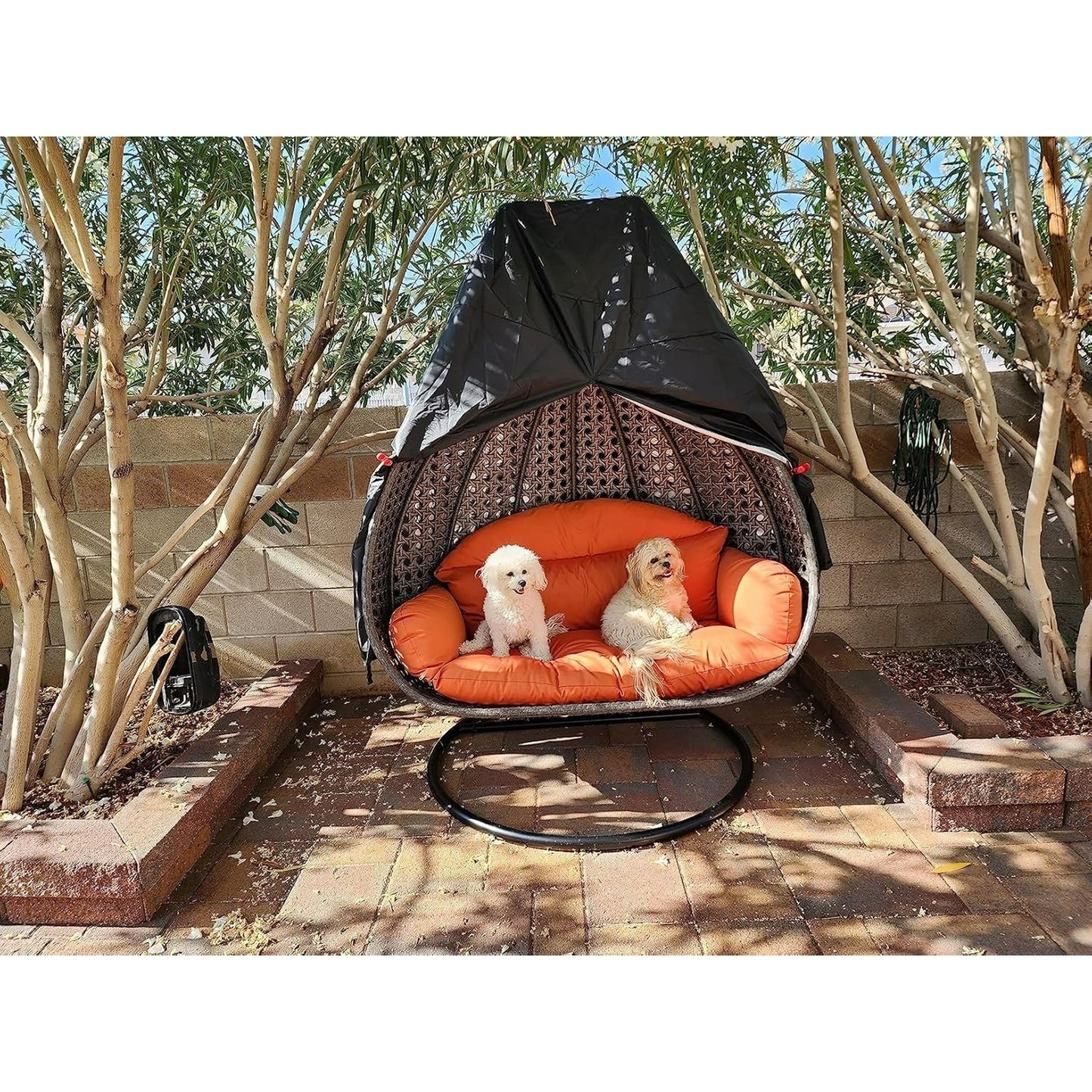 Egg Chair Cover,Patio Extra Large Double Egg Chair Cover for Outdoor Furniture, Heavy Duty Swing Hanging Egg Chair Cover Waterproof, Dust-Proof,91x80 Inches