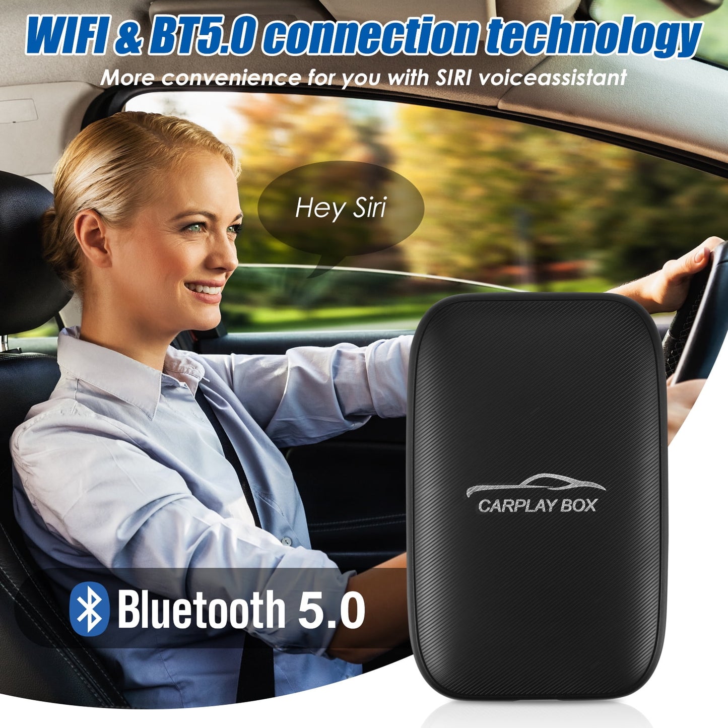 Wireless CarPlay Android AUTO Multimedia Video Ai Box Dongle, Built-in Android Closed System