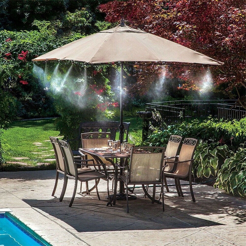 30/50Ft Outdoor Patio Water Mister Mist Nozzle Misting Cooling System Fan Cooler
