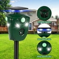 Ultrasonic Animal Repeller Solar Powered Cat Repellent Outdoor Waterproof with Motion Sensor LED Flashing Light 360° Deer Repellent