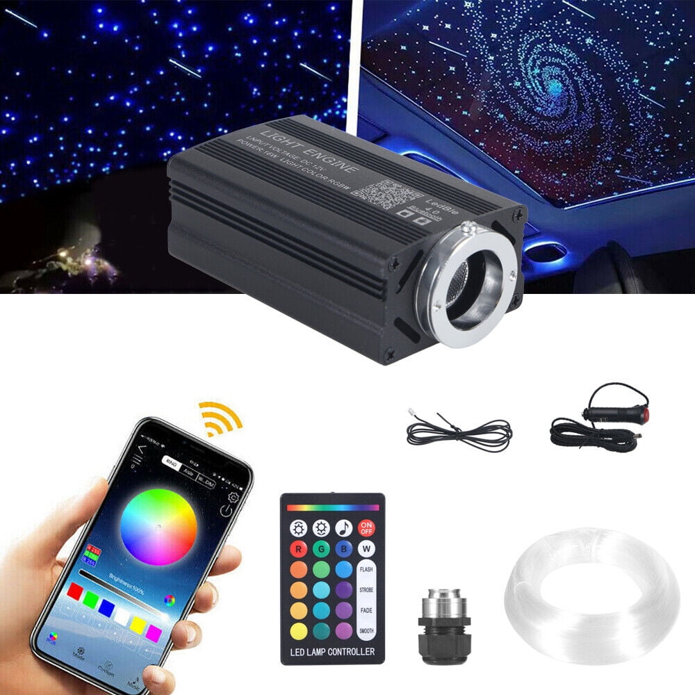 Twinkle 500pcs 6.5ft Fiber Optic Lights Star Headliner kit, Music Mode Bluetooth APP Control Remote, RGBW Twinkle Star Lights for car/Home Ceiling/Theater