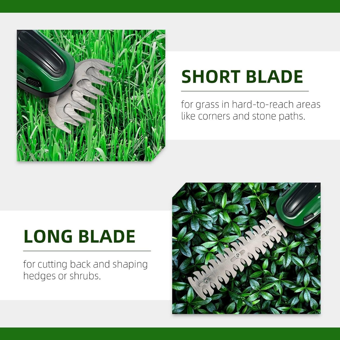Cordless Grass Shears, 21V Hedge Trimmer Cordless Handheld Grass Trimmer with 2 Rechargeable Battery Grass Shears for Lawn