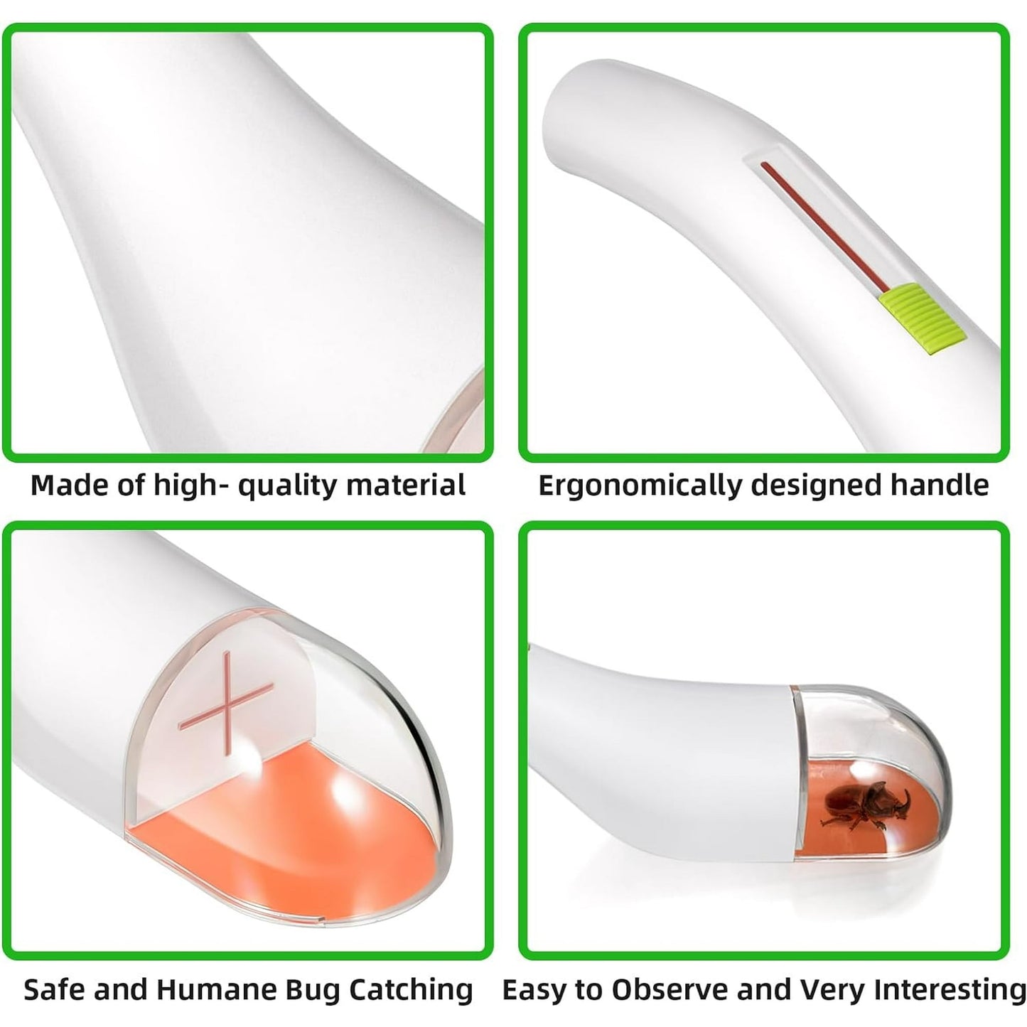 Insect Catcher 2 Pack Bug Grabber for Kids & Adults Non-Contact Spider Tool Trap & Release for Nature Exploration