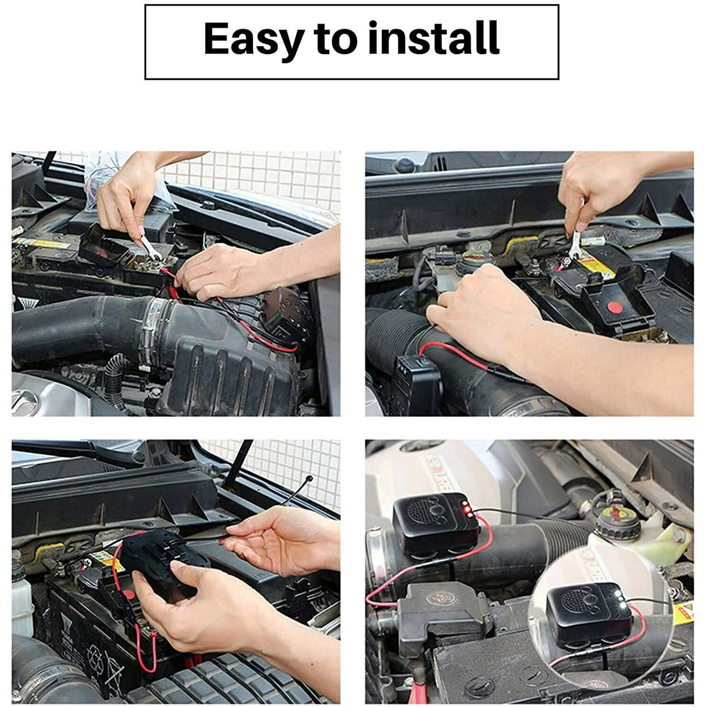 2 Pack Under Hood Rodent Repeller, Professional Mouse Repellent, Ultrasonic 12V Car Pest Repeller Squirrels, Pack Rat Deterrent for Cars Trucks RV Engine Bay Warehouse Attic