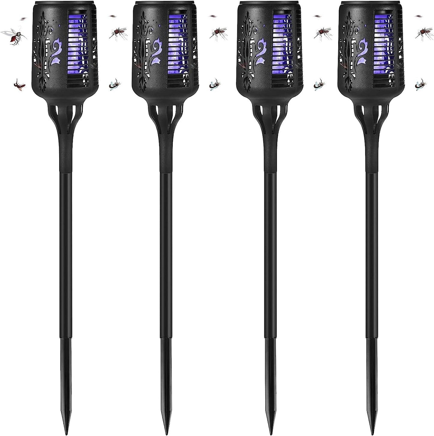 4Pack Bug Zapper Outdoor Solor Powered Waterproof Bug Lights Mosquito Zapper to Keep Mosquitoes Away from Patio Backyard