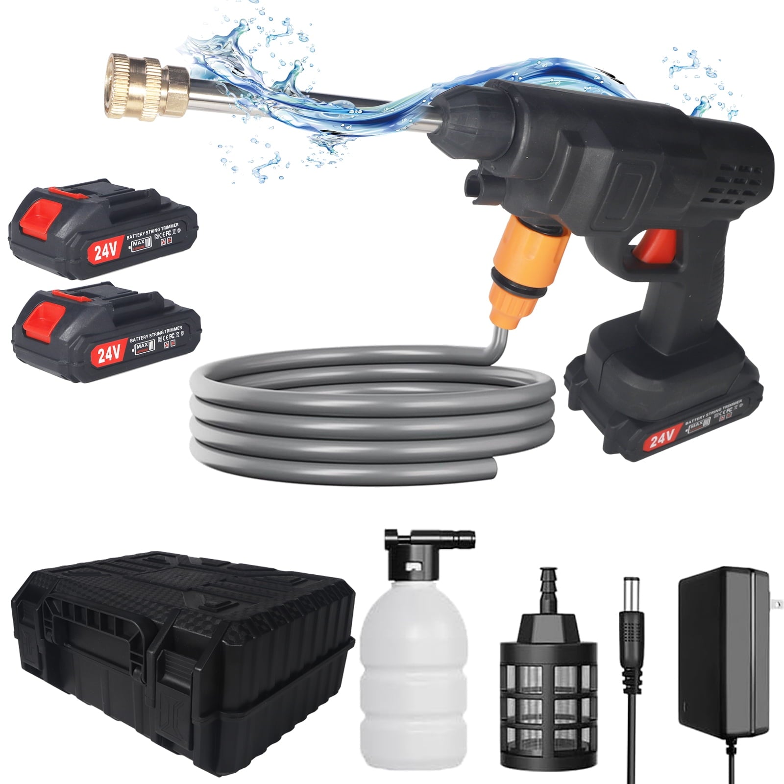 1Set Cordless Pressure Washer Portable Electric Power Washer High Pressure Water Sprayer 435psi Car Washer Cleaner 6 1 Nozzle Foam Bottle Filter 1500 1Set Cordless Pressure Washer Portable Electric Power Washer High Pressure Water Sprayer 435psi Car Washer Cleaner 6 1 Nozzle Foam Bottle Filter 1500