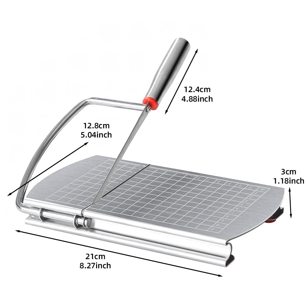 JahyShow Multipurpose Stainless Steel Cheese Slicer and Cutter Block Cheese, Butter, Sausages Kitchen Gadget Board