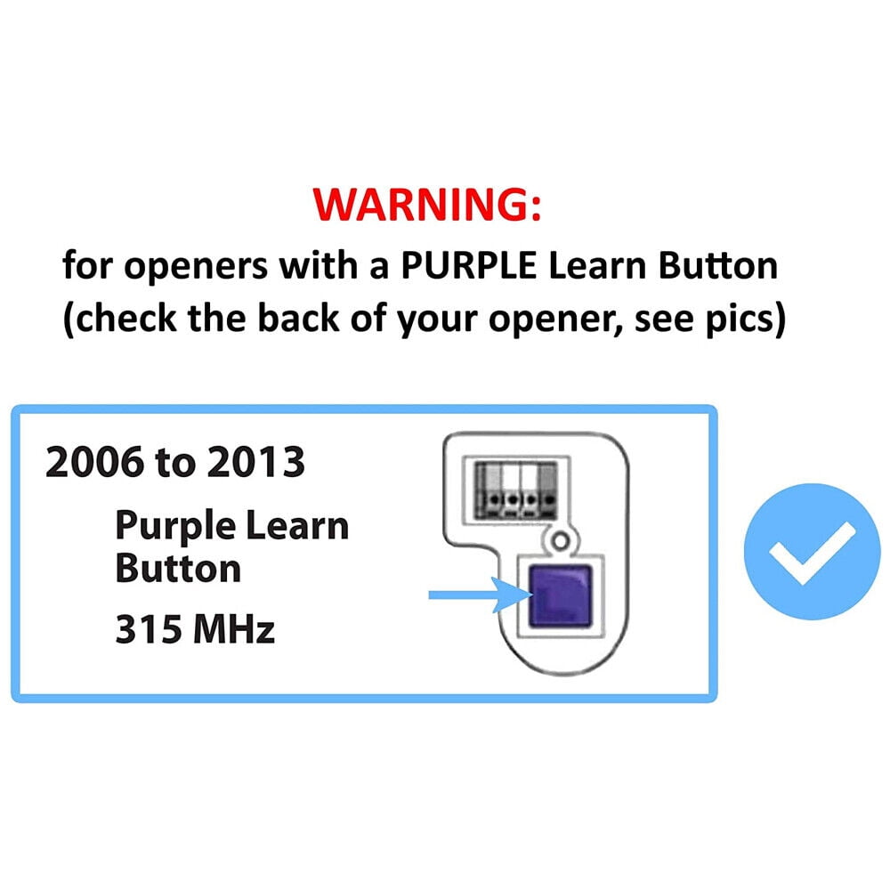 3 Button Remote Control for Sears Craftsman Garage Door Opener HBW2028 315mhz, Gray Color
