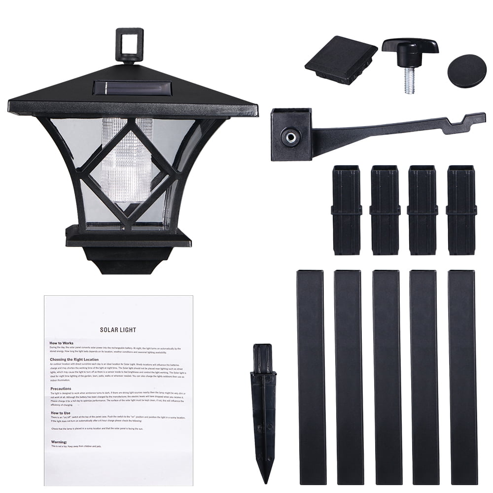 5 Ft Solar Power Vintage Lamp Post Lantern 2in1 Garden Pathway Lighting Post