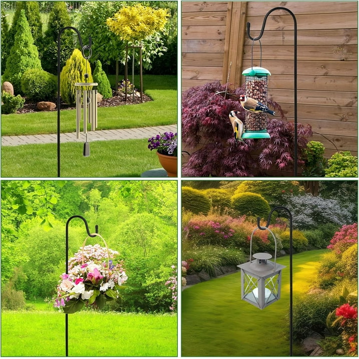 8 Pcs Shepherds Hooks 31.5 inch Metal Garden Shepherds Hooks for Hanging Plants, Lanterns, Solar Lights, Windchime, Weddings Decor