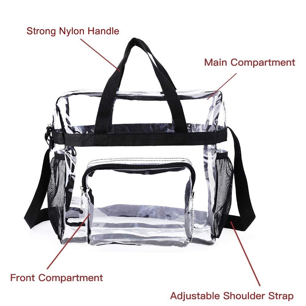 JahyShow Clear Crossbody Purse Bag, Stadium Approved Clear Tote Bag with Strap for Concert, Sports Games