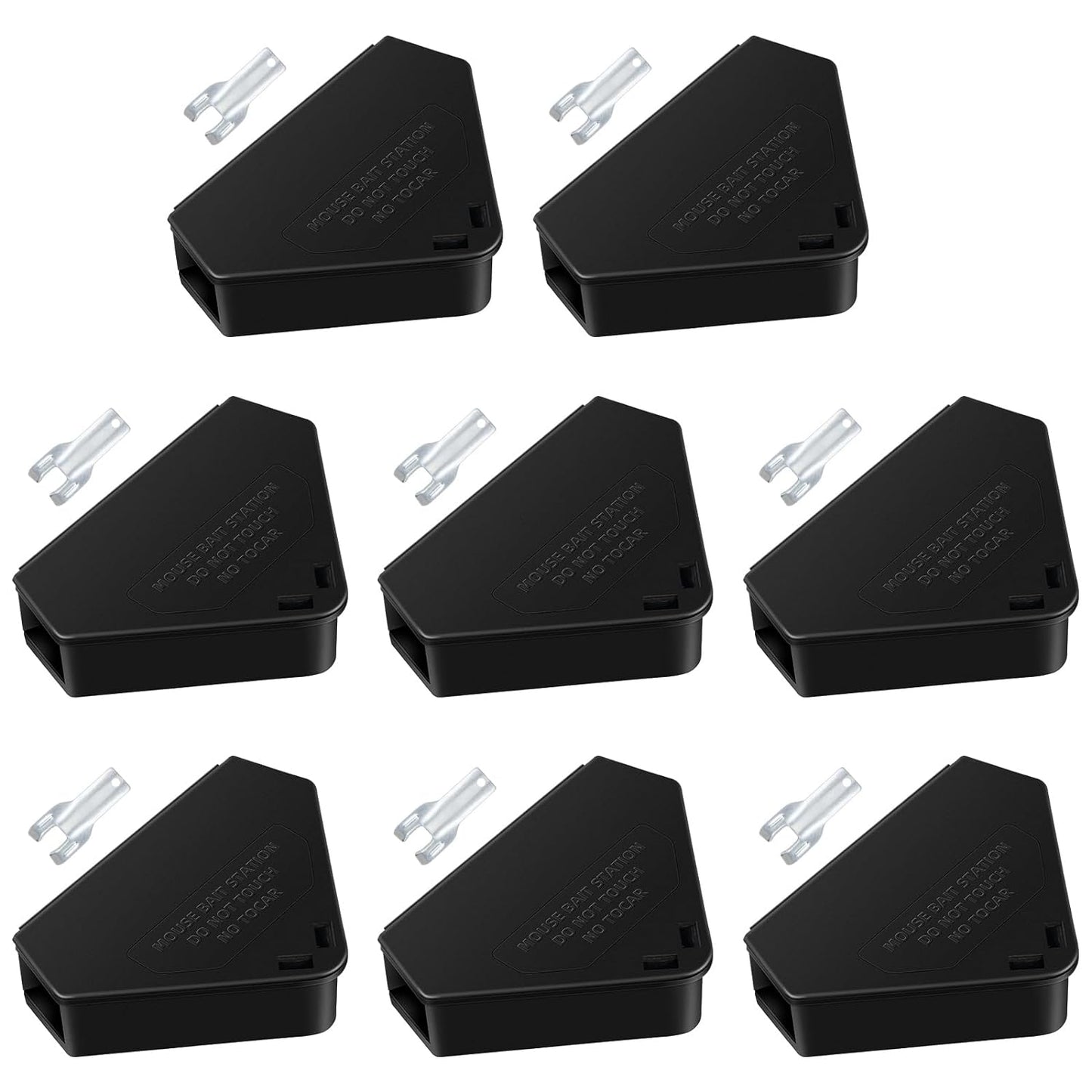 Safe Lock Mechanism 8 Pack Mouse Bait Station Dry Bait Protection High Quality Material