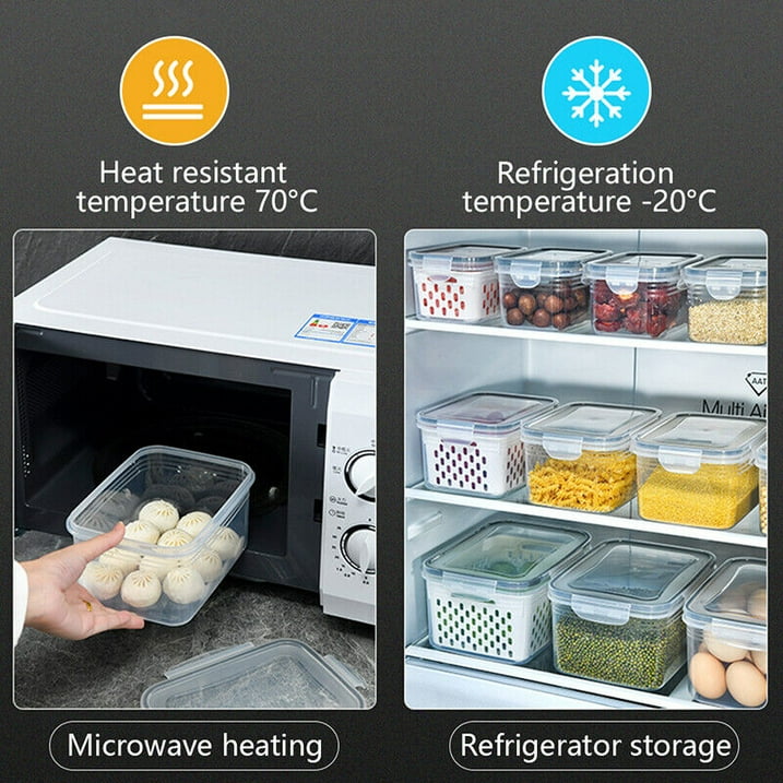 3 Pack Vegetable Fruit Storage Containers For Fridge With Lids Drain Colanders Refrigerator Organizations Storage For Spinach Strawberry Berry Salad Cheese Lettuce