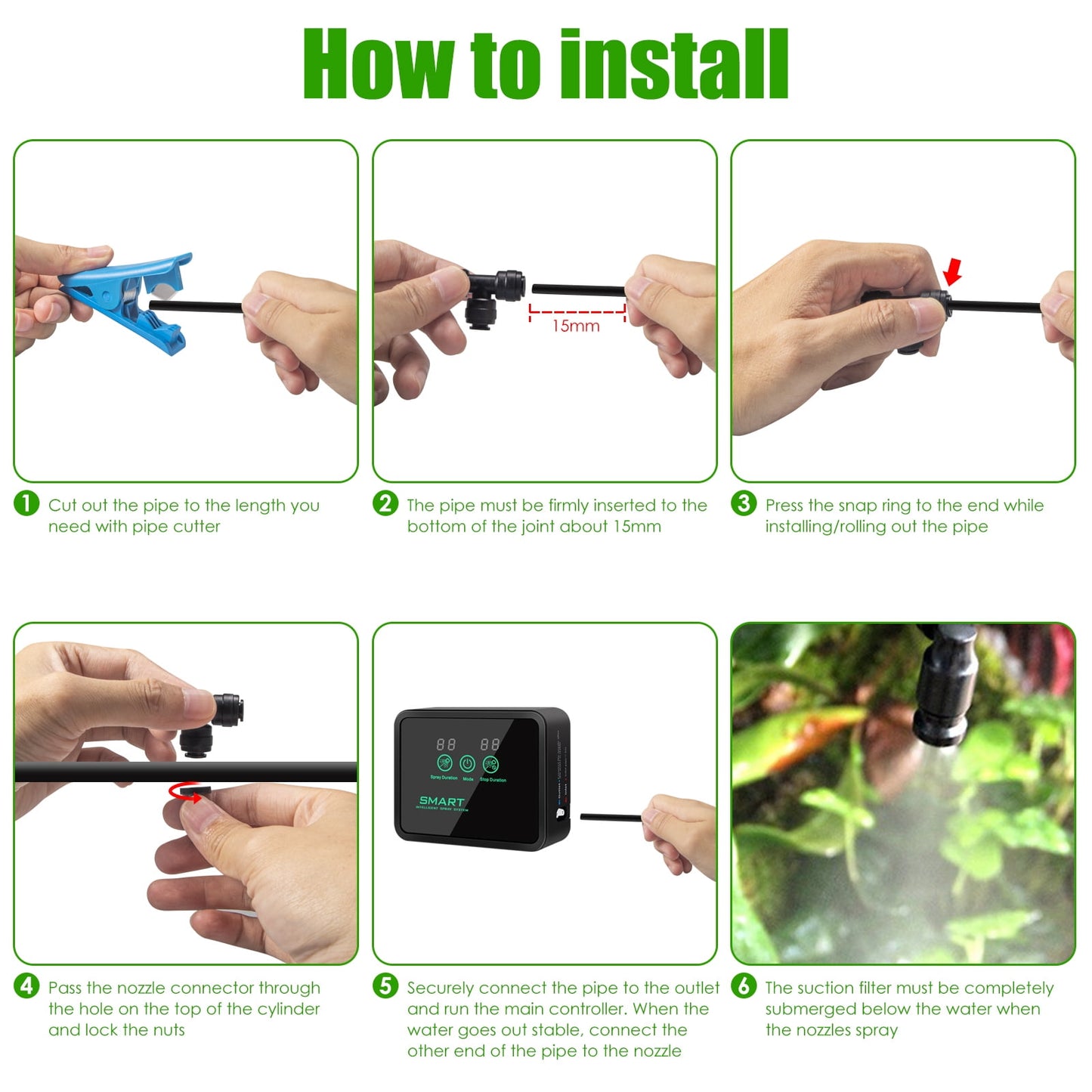 JahyShow Reptile Humidifier, Automatic Mister for Reptiles, Intelligent Spray System Adjustable Spray Nozzles for Reptiles/Chameleons/Herbs