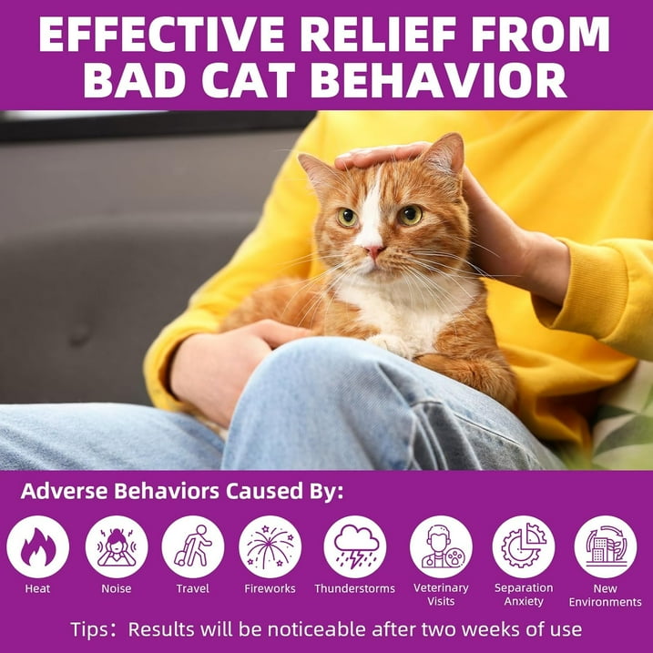 JahyShow Stress-Relieving Cat Pheromone Diffuser Refill, 6 Pack Anxiety Relief for Cats Calming Formula Plug-in