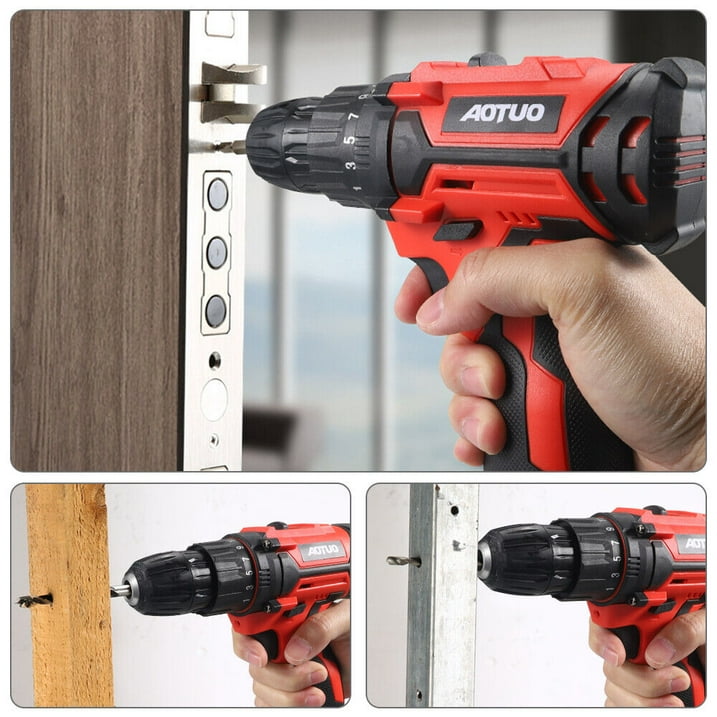 Rechargeable Cordless Screwdriver - Dual Speed, 25 Torque Settings, Red, 12V, 35N.m Torque