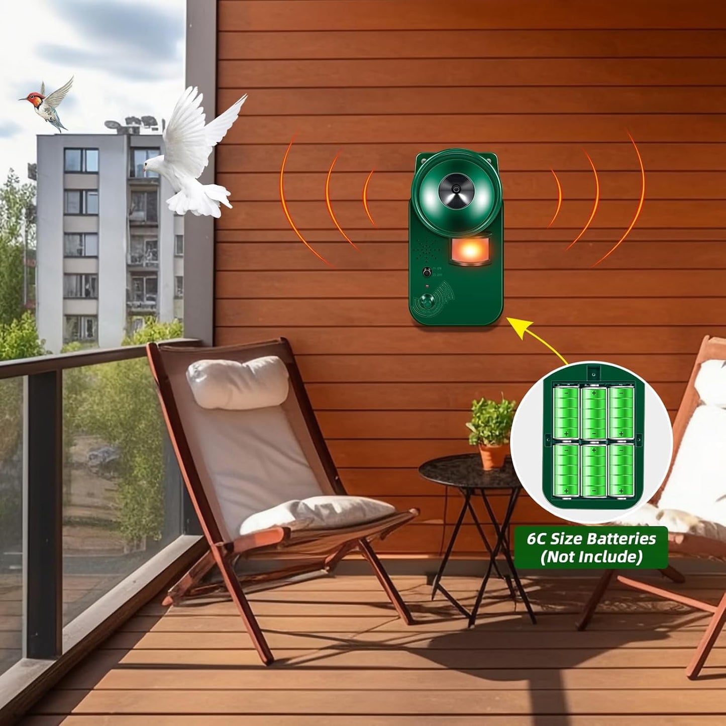 Bird Deterrents for Outside Ultrasonic Bird Repellent Devices Deer Repellent Devices Cat Repellent Animal Repeller with Motion Sensor to Keep Bird Raccoon Rabbit Squirrel Skunk Out of Balconies Yard
