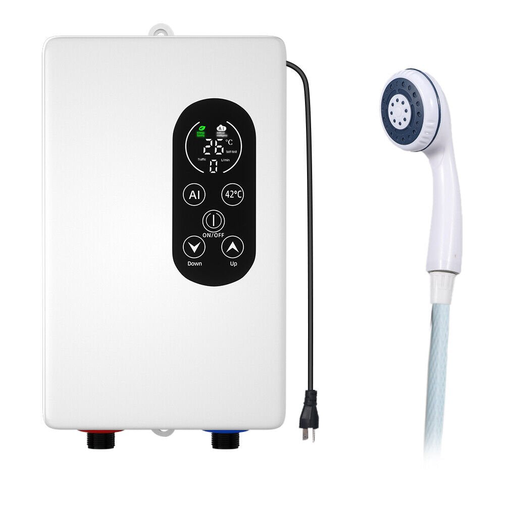 Electric Tankless Water Heater Portable Instant Hot Shower Kitchen Heater 110V