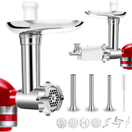 JahyShow 17-Piece Stainless Steel Meat Grinder Attachment for KitchenAid Mixers