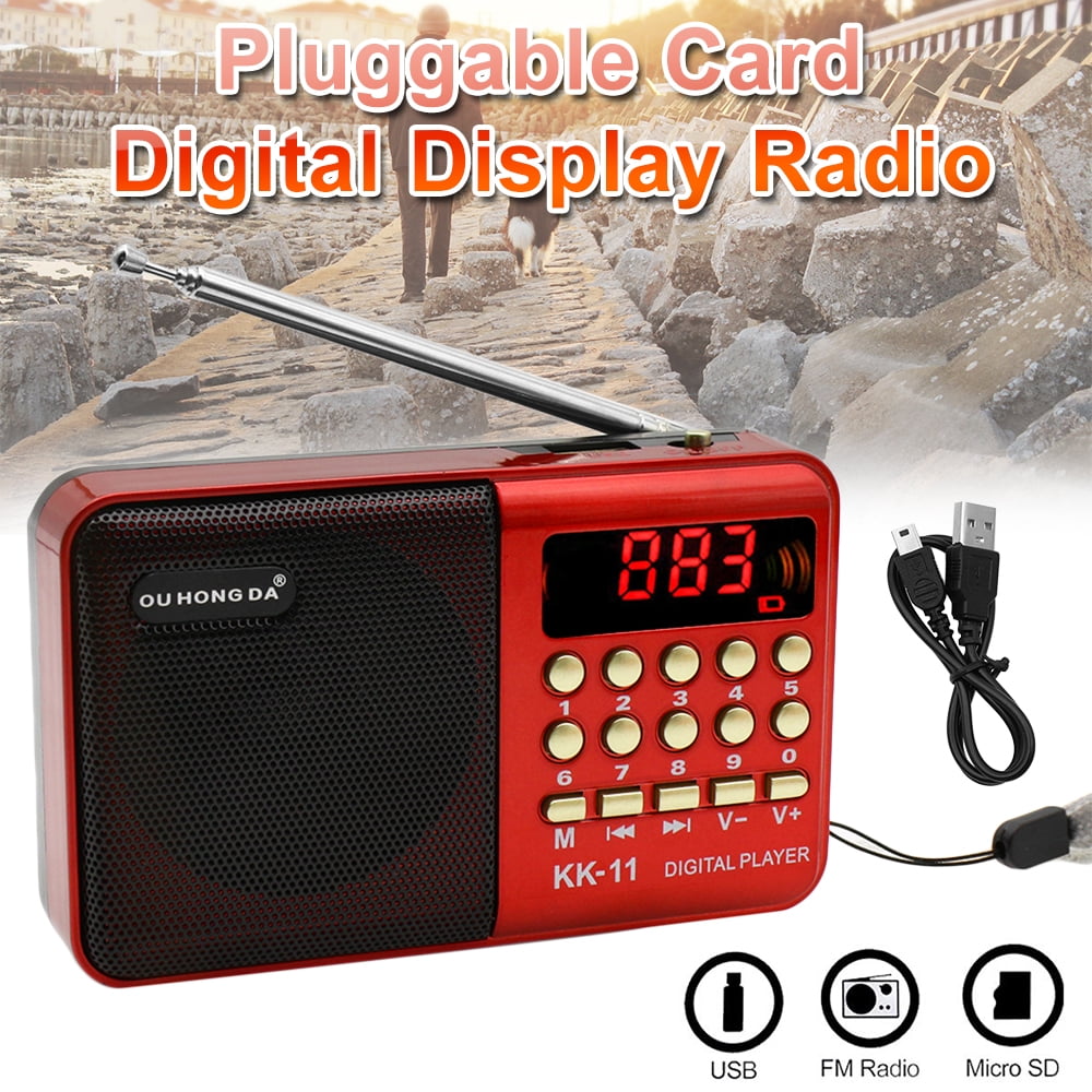 Rechargeable Portable FM Radio Digital LCD Speaker MP3 Music Player USB TF Fast