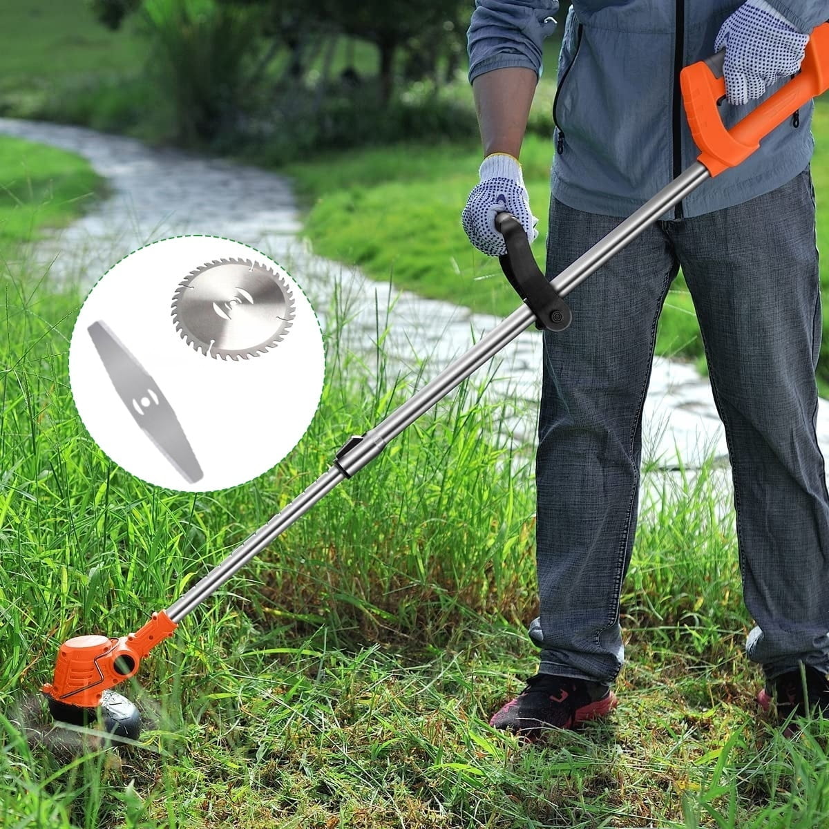 10Pack Grass Trimmer Blade Heads Replacements,Cordless Electric String Trimmers Metal Blade,Carbide Blade Tip Brush Cutter Trimmer Blade for Electric Lawn Mower Set (Silver)