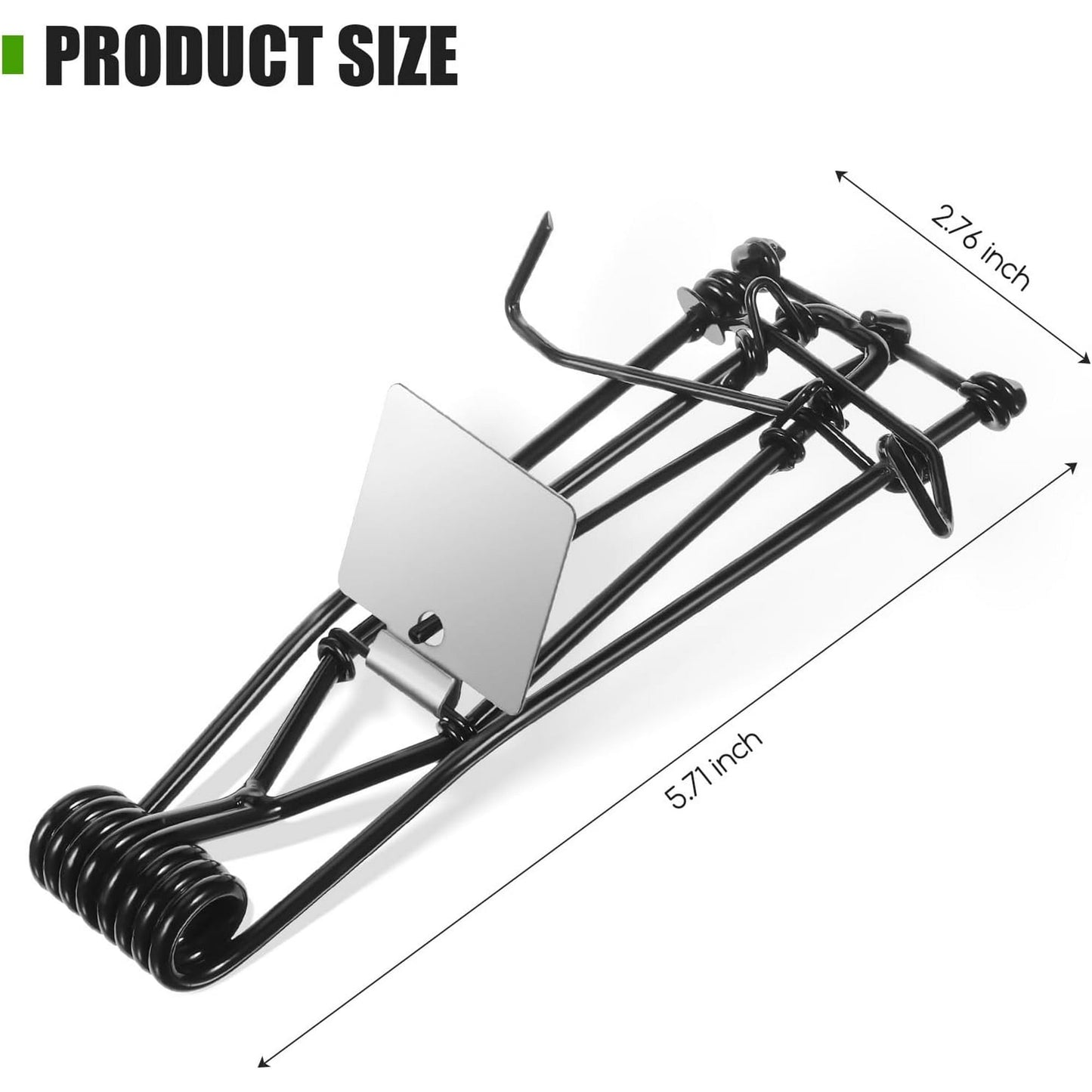 Outdoor Mole Traps 8-Pack Reusable Gopher and Mole Trap Set Metal Lawn Garden Vole Trap - Black