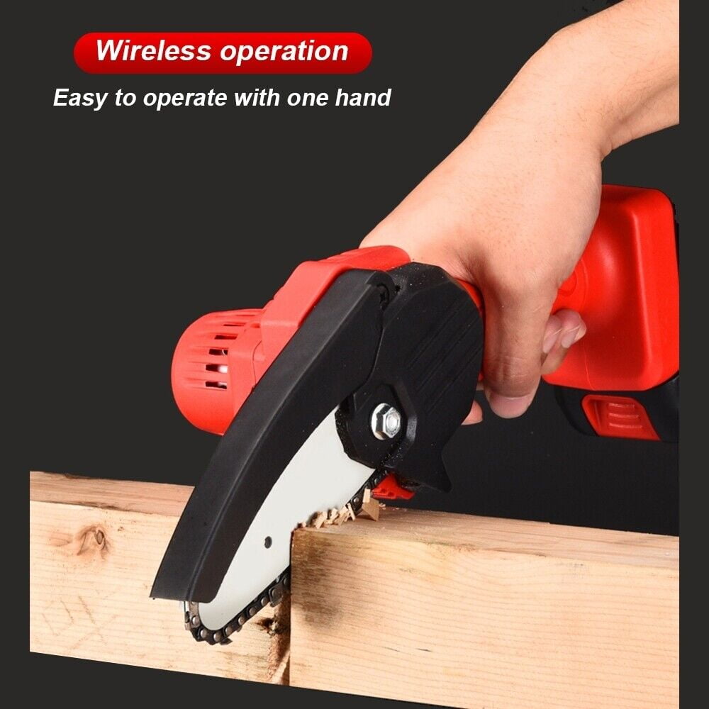 Mini Chainsaw Cordless 4Inch 6Inch Electric Chain Saw 24V 550W Battery Power