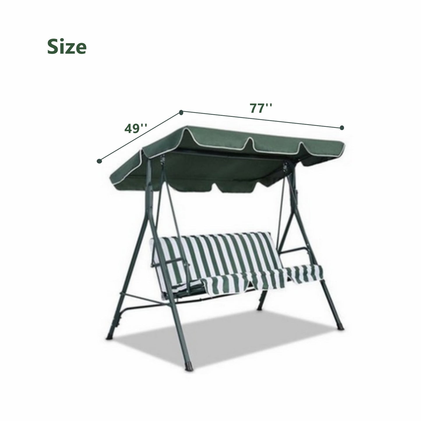 Swing Chair Canopy Replacement, Outdoor 3 Seater Porch Swing Seat Canopy Cover Waterproof Windproof Anti-UV Garden Hammock Top Cover Garden Furniture Covers