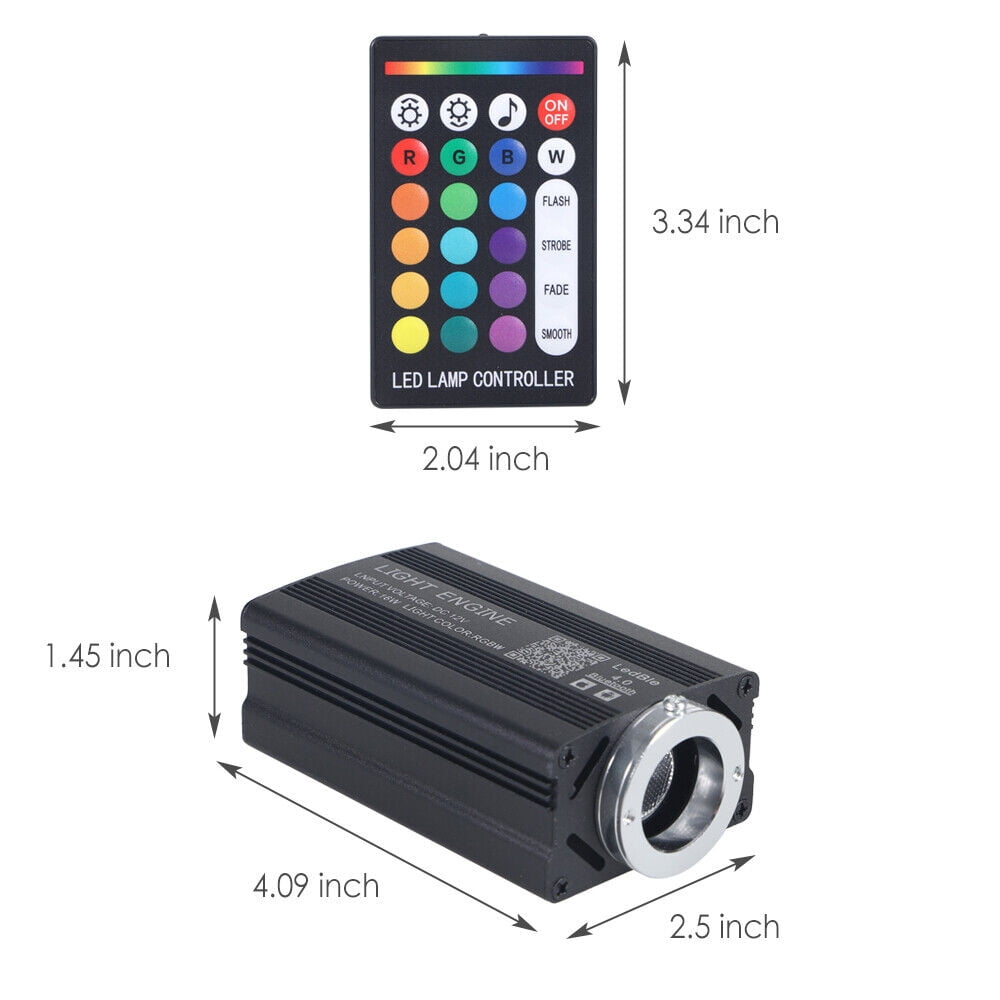 Twinkle 500pcs 6.5ft Fiber Optic Lights Star Headliner kit, Music Mode Bluetooth APP Control Remote, RGBW Twinkle Star Lights for car/Home Ceiling/Theater