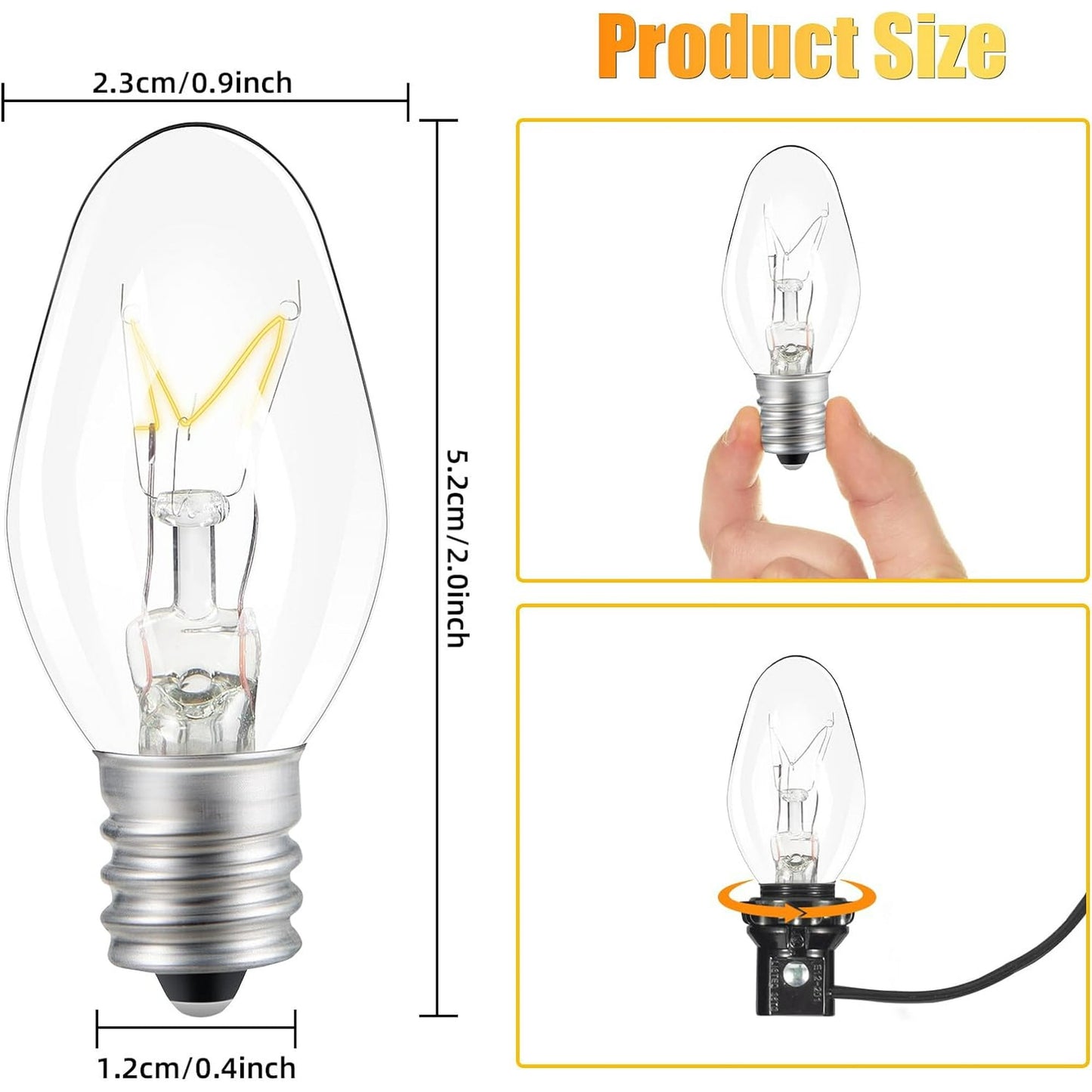 12 Pcs Flea Trap Replacement Light Bulbs, Special for Flea Traps for Inside Your Home, Safety for Kids & Pets, Warm Light