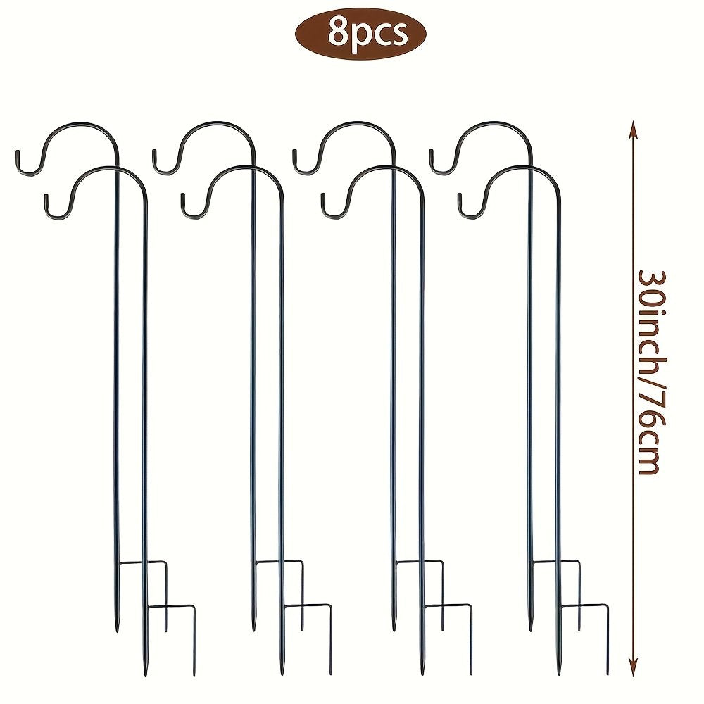 Shepherd Hook Plant Hanger, 8 Pack 30-Inch Metal for Hanging Patio Decor Outdoor