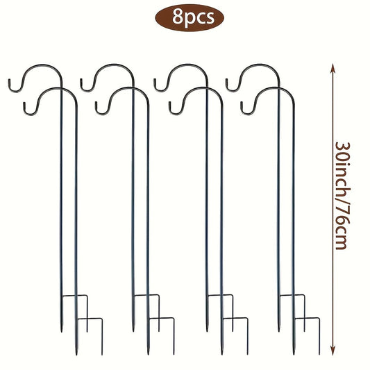 Shepherd Hook Plant Hanger, 8 Pack 30-Inch Metal for Hanging Patio Decor Outdoor