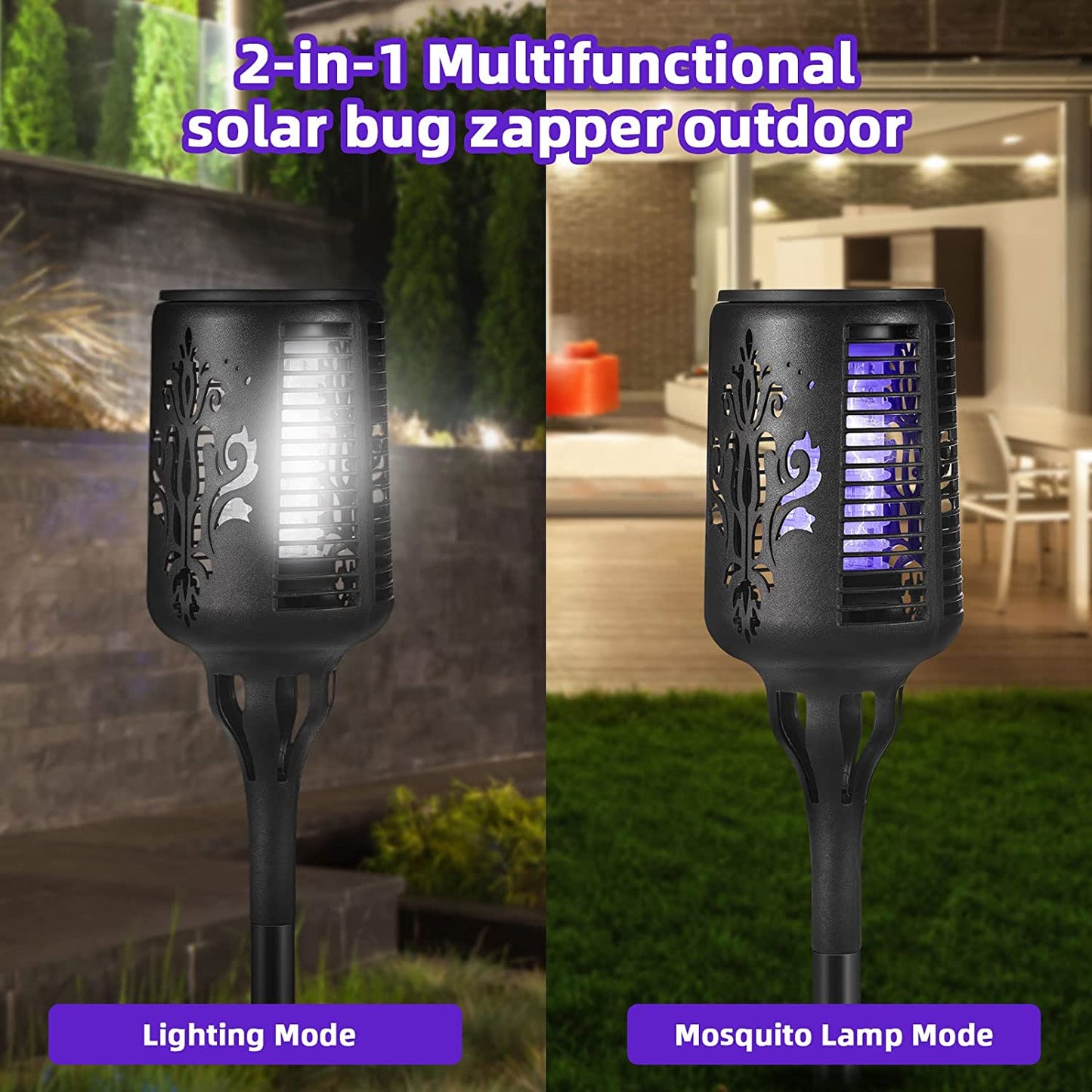 4Pack Bug Zapper Outdoor Solor Powered Waterproof Bug Lights Mosquito Zapper to Keep Mosquitoes Away from Patio Backyard