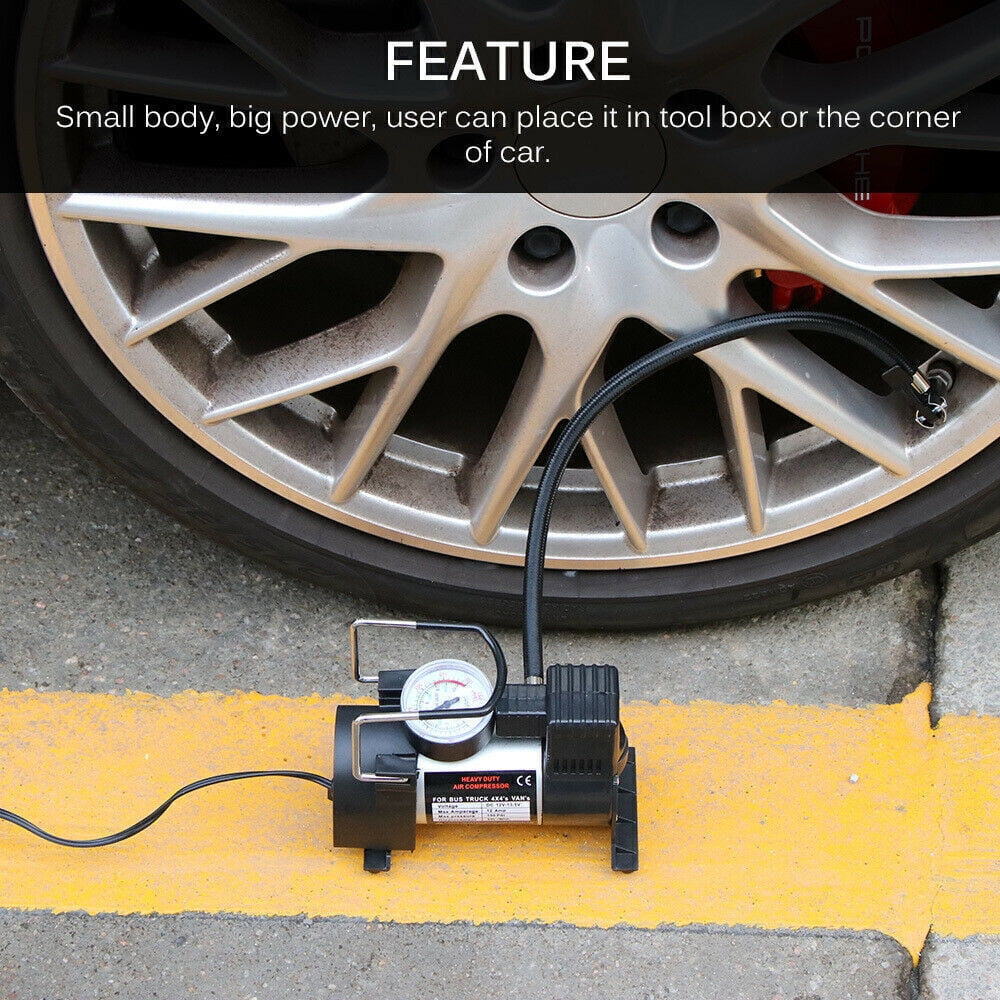 Heavy Duty Portable Air Compressor Car Tire Inflator Electric Pump Auto 12V