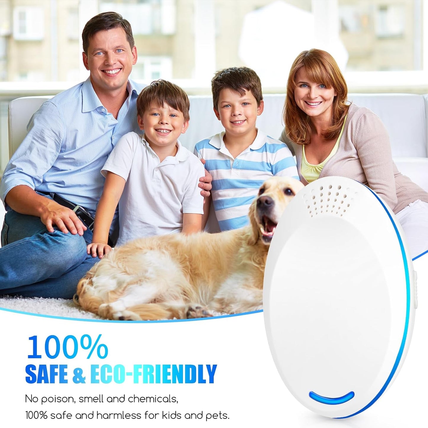 6 Pack Ultrasonic Pest Repeller, White Electronic Insect Rodent Repellent