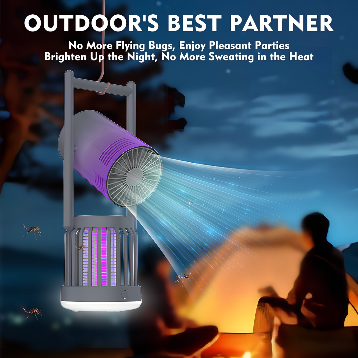 3 in 1 Bug Zapper and Mosquito Trap Featuring LED Light and Fan Great for Camping and Garden Insect Repellent (No ratings yet)