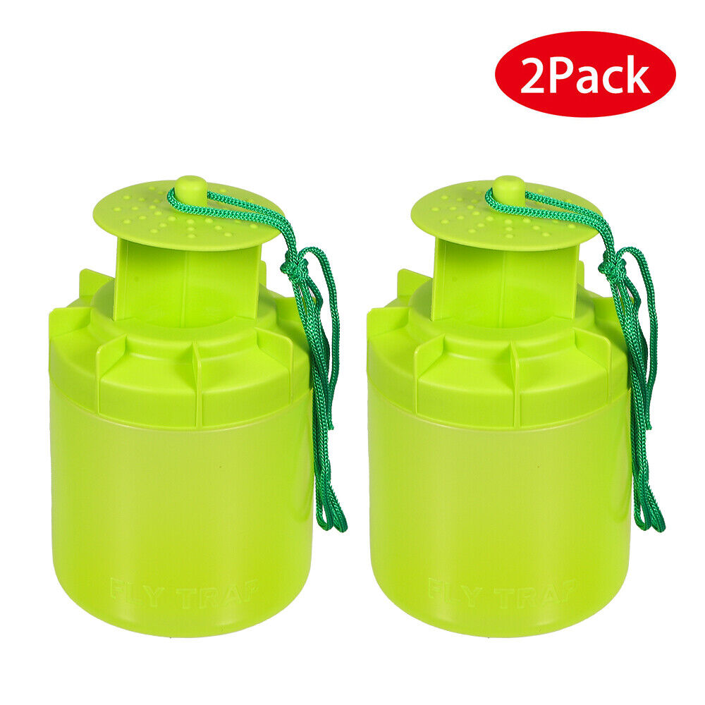 2Pack Upgraded Ranch Fly Traps Outdoor Hanging Fly Catcher Reusable Fly Killer