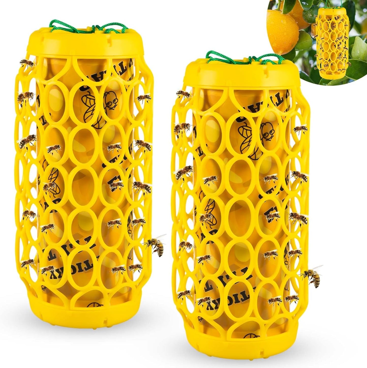 Wasp Sticky Bug Board,2 PCS Wasp Trap,Carpenter Bee Trap,Wasp Traps Outdoor Hanging,Yellow Jacket Trap Wasp Killer Catcher,Wasp Deterrent Outdoor Sticky Bug Board Reusable Bee Catcher