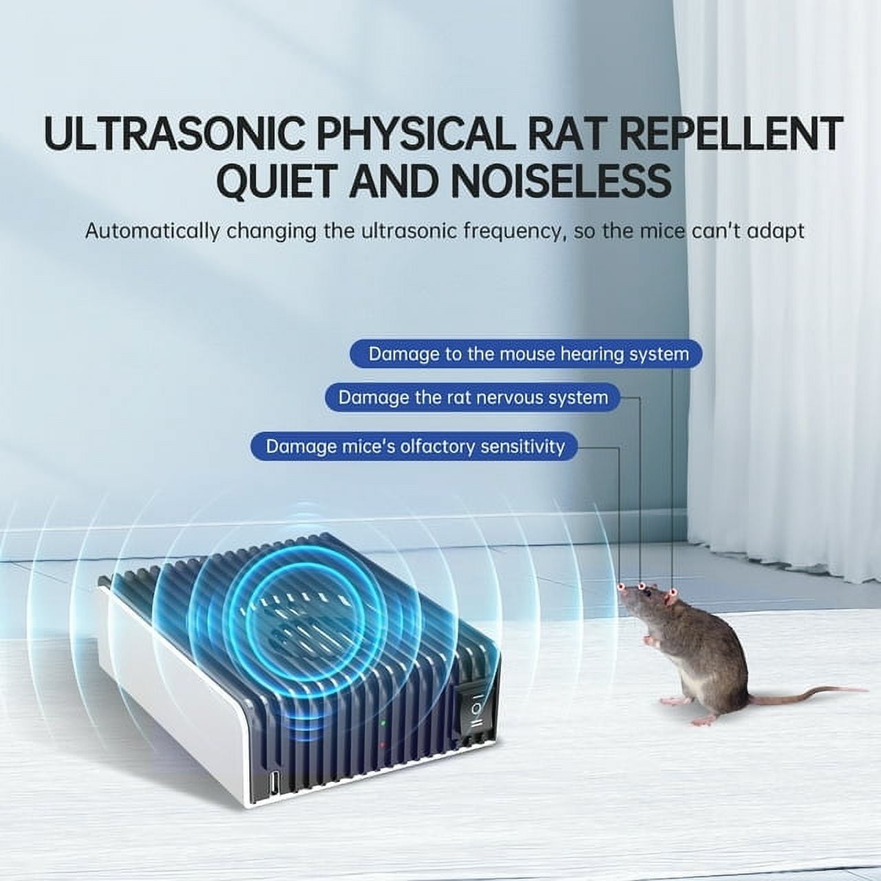 360° Ultrasonic Rodent Repellent For Indoor/Outdoor Use Safe for Family&Pets Effective Pest Control Mouse, Roach, Spider Repeller