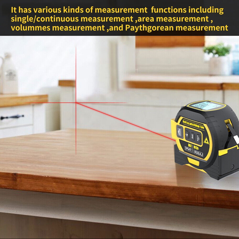 3 in 1 Digital Laser measure 40m/131Ft Autolock Measuring Tape Top LCD Display