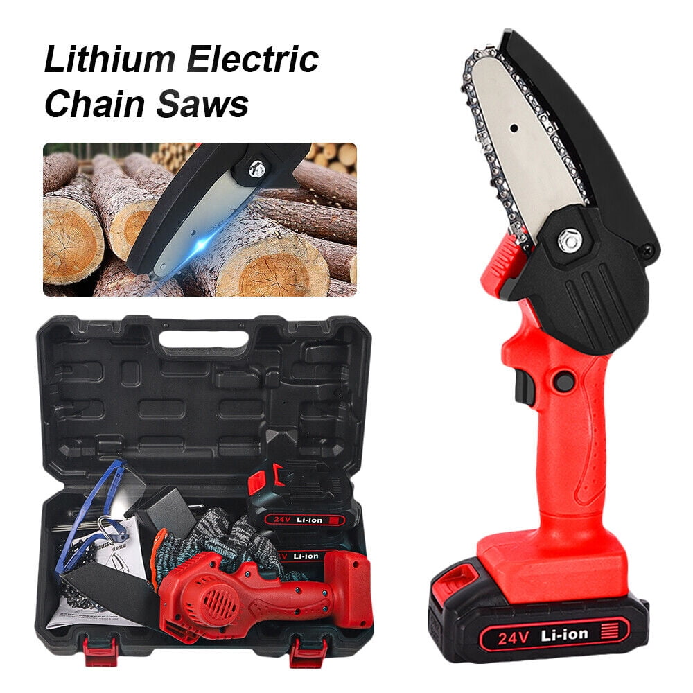 Mini Chainsaw Cordless 4Inch 6Inch Electric Chain Saw 24V 550W Battery Power