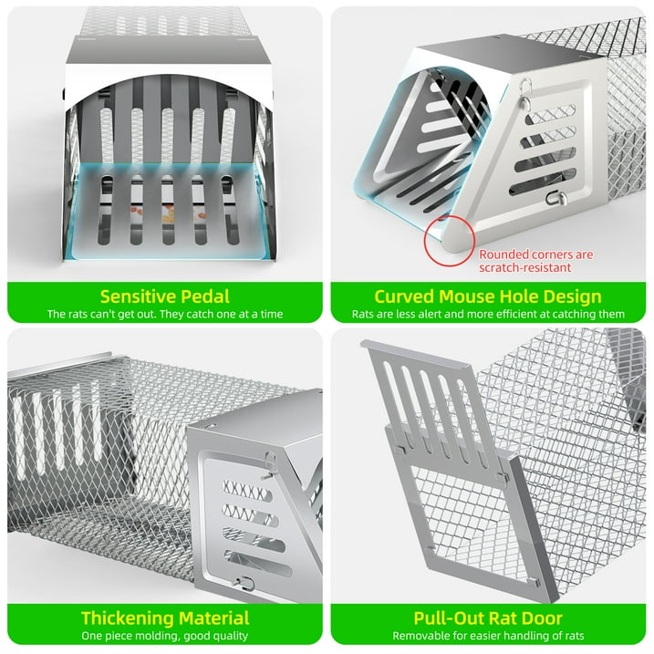 Jinyi Human Mouse Trap, Caged Mice Catcher Indoor & Outdoor Use No Harm Automatic Rodent Removal