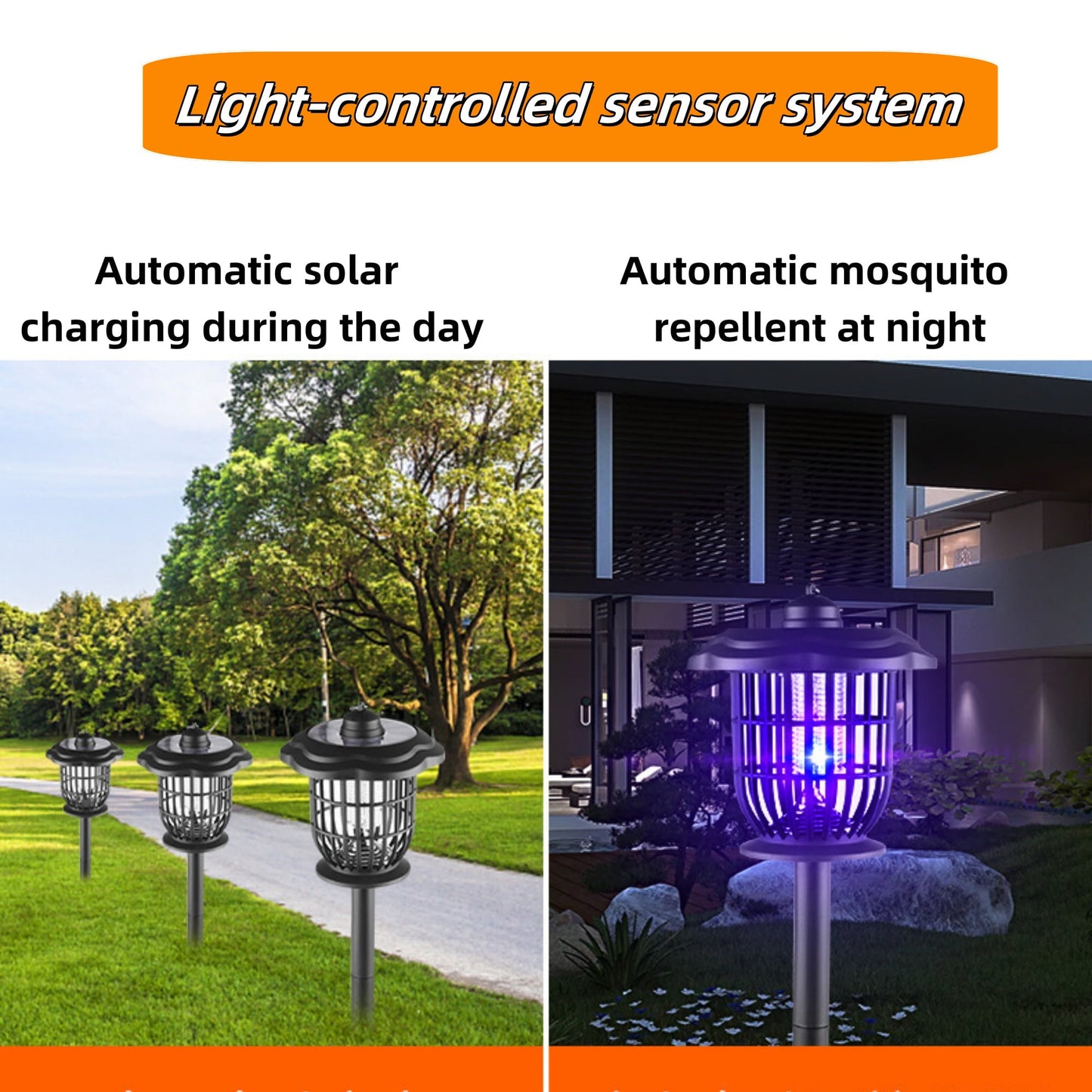 Outdoor Mosquito Killer Light, 2 Pack, Waterproof LED Bug Zappers for Yard & Patio