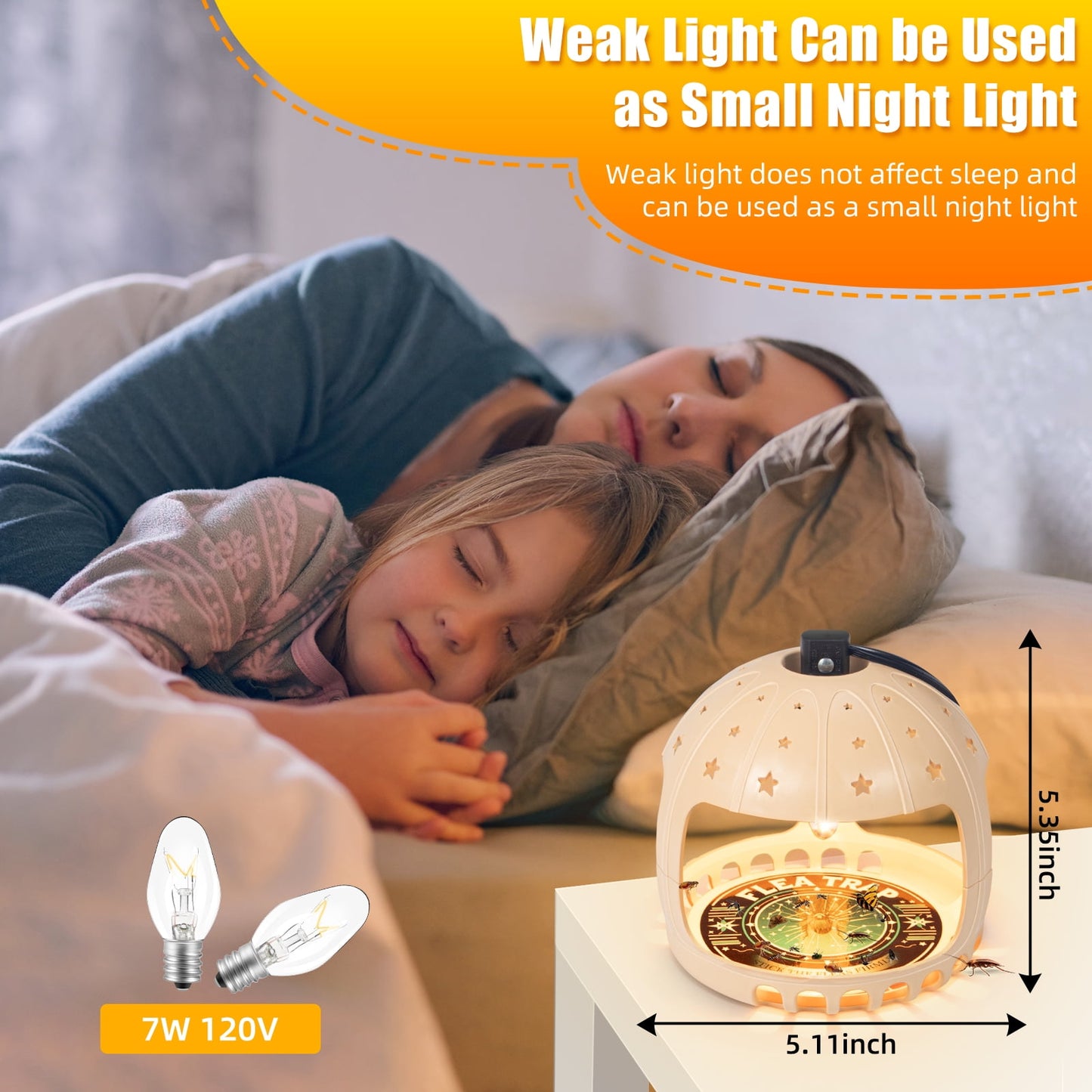 JahyShow Flea Traps, 2 Pieces with 4 Sticky Disc 6 Bulbs Flea Traps for Inside Your Home Safe Flea Light Trap for Indoor Safe to Pets