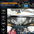 4 Channel Dash Cam Front, Left, Right and Rear, Front and Rear Inside, 360°Panoramic Driving Recorder HD Car Cameras Night Vision