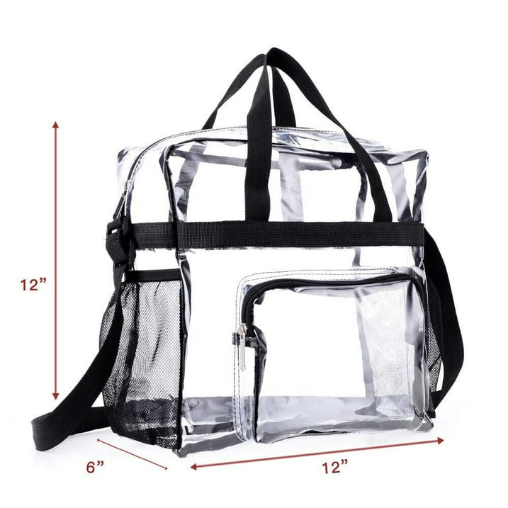 JahyShow Clear Crossbody Purse Bag, Stadium Approved Clear Tote Bag with Strap for Concert, Sports Games