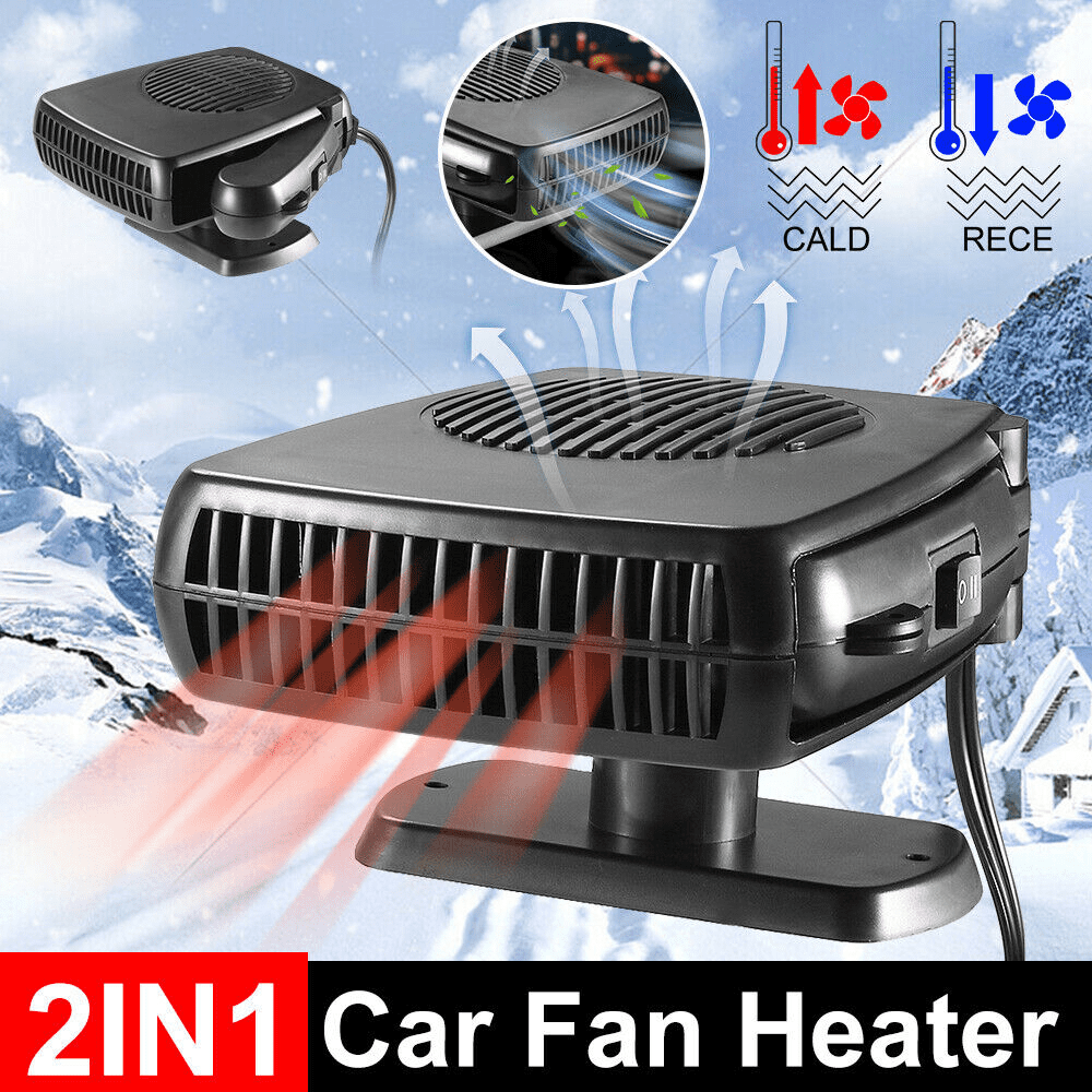 360° 200W Car Heater DC 12V Heating Cooling Fan Windshield Defroster Demister