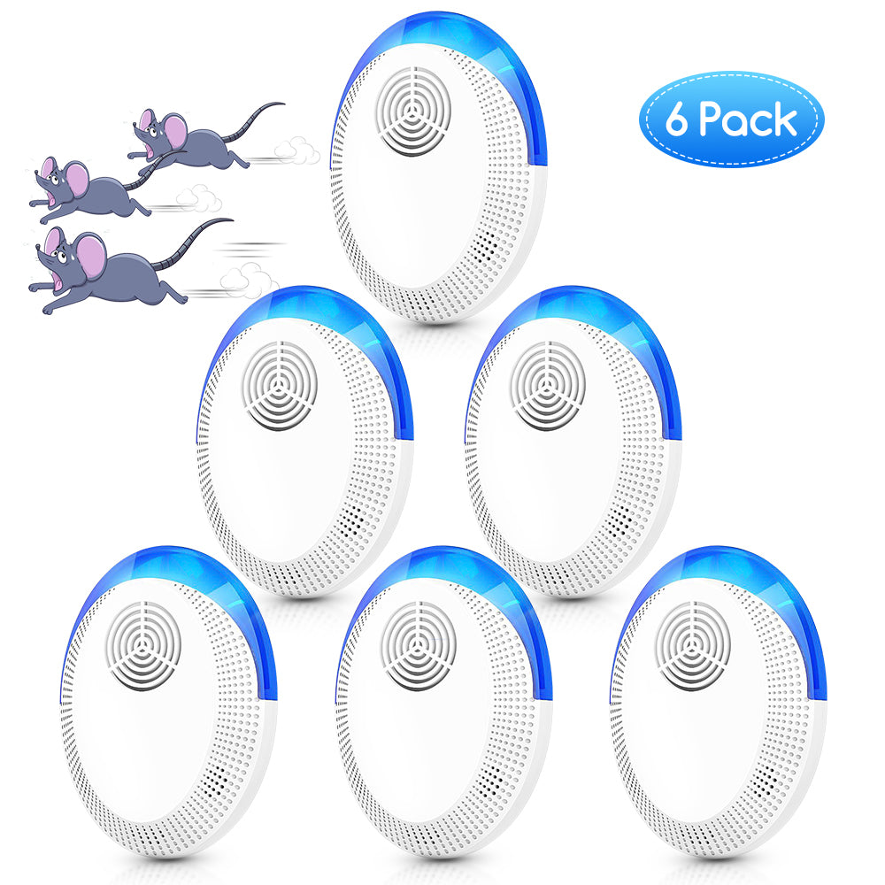 6 Pack Ultrasonic Pest Repeller, Mice Repellent Plug-ins Electronic Pest Roach Spider Insect Rodent Repellent